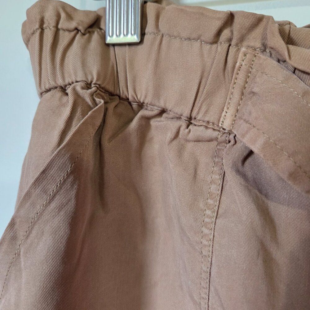 EUC AERIE TAN LYOCELL SHORTS CUFFED SIZE LARGE - Picture 6 of 14